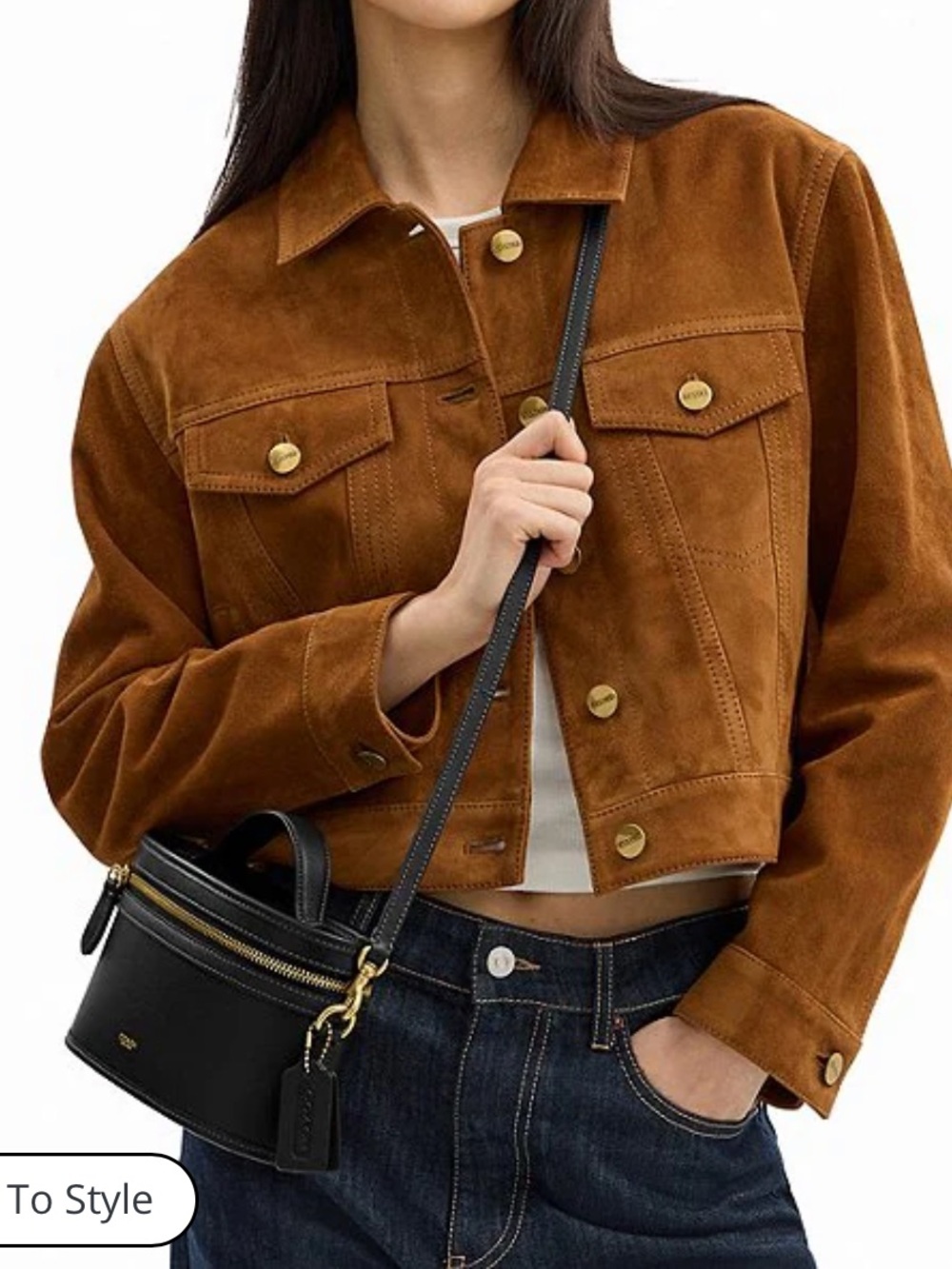 Coach Trail Bag Black Leather Crossbody with Gold Hardware - Picture 8 of 8